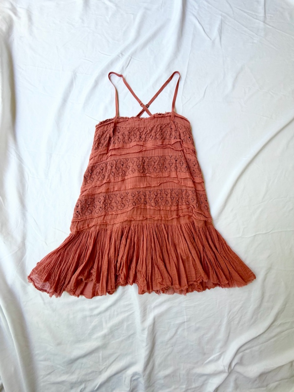 Boho Summer Strappy Mini Dress | Free People Style | Size SP